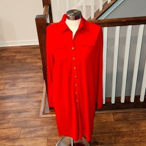 Shirt dress with belt